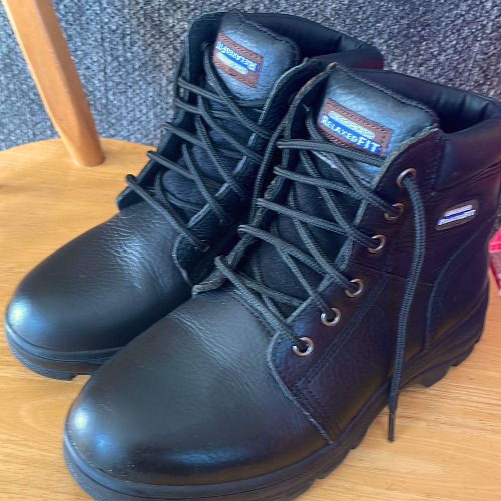 Skechers Work Relaxed Fit Boots Black Workshire - Fitton 7.5